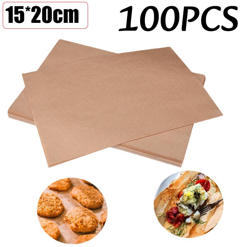 50/100pc Parchment Paper Sheets Nonstick Baking Oil Proof Parchment Paper Bread Sandwiches Wrapping Paper Barbecue Snack Mat