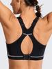 SYROKAN Plus Size Wireless Full Cup Running Sports H75 Women's Non-Slip Bra, Racerback, Black,