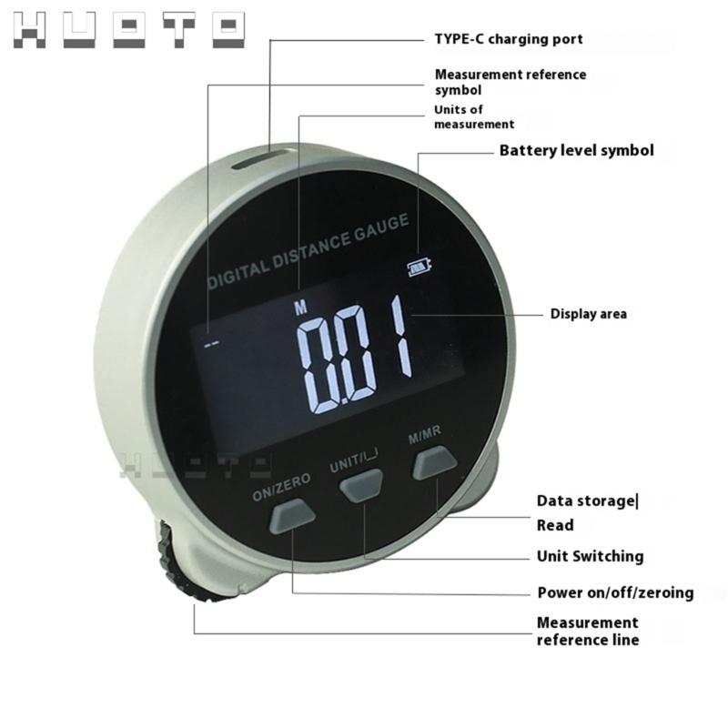 Small Digital Measuring Tool Multiple Surfaces Trackings High Accuracy Sensors Easy Carry Long Distances Measure for DIY Projects