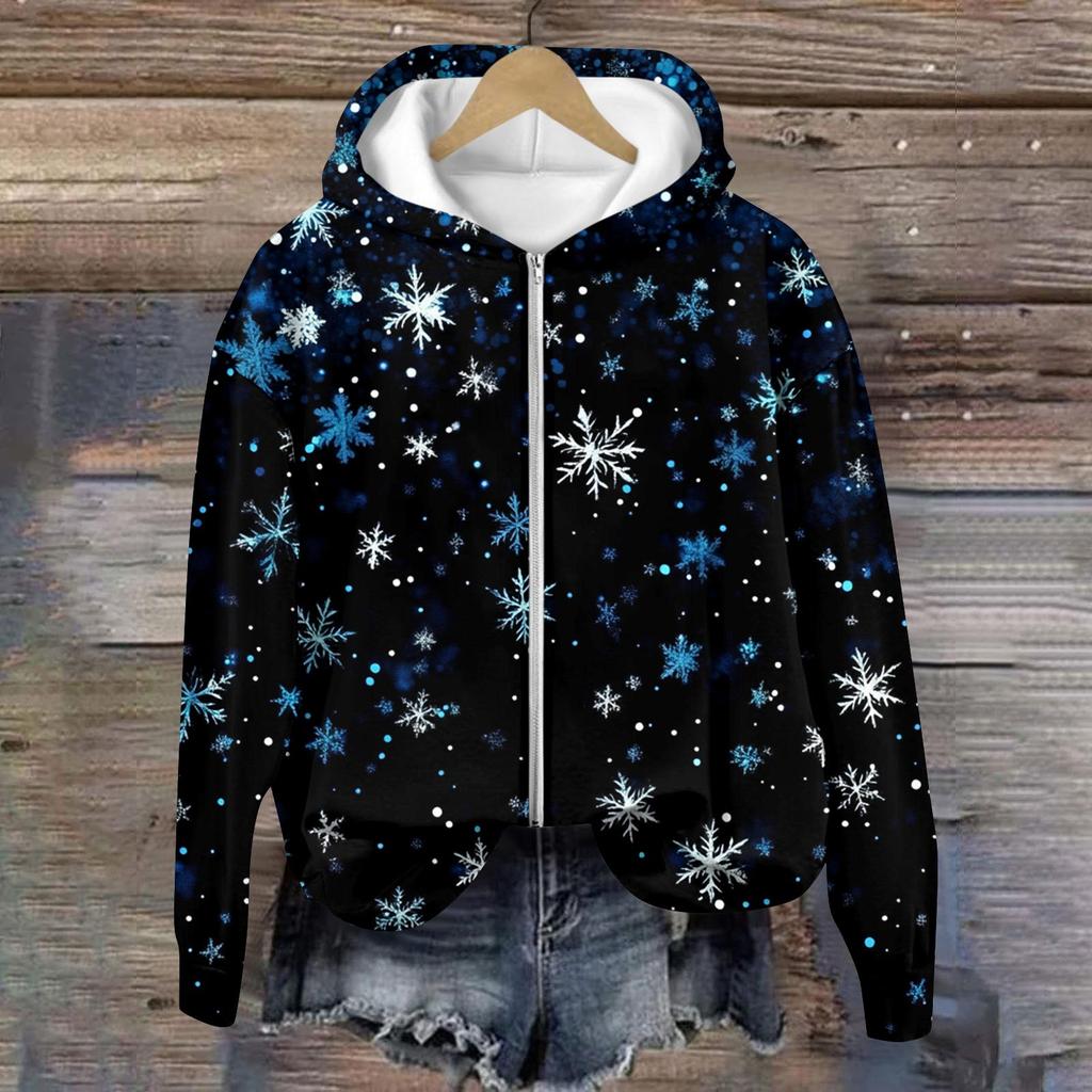 Jackets For Women Long Sleeve  Zip Up  Print Outerwear Casual Jackets