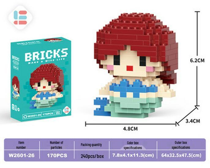 Cartoon Figurine Compatible Lego Bricks: Educational Micro Bricks Assemble Toy for Children