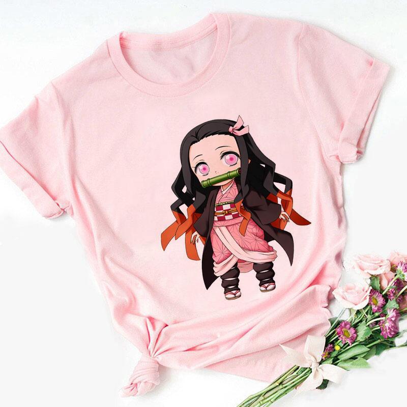 Nezuko Kamado Kimetsu No Yaiba Imprimare Roz Tricouri copii Copii Bebeluși Drăguț Harajuku Kawaii Haine Băiat Fată Topuri Cadou, Drop Ship