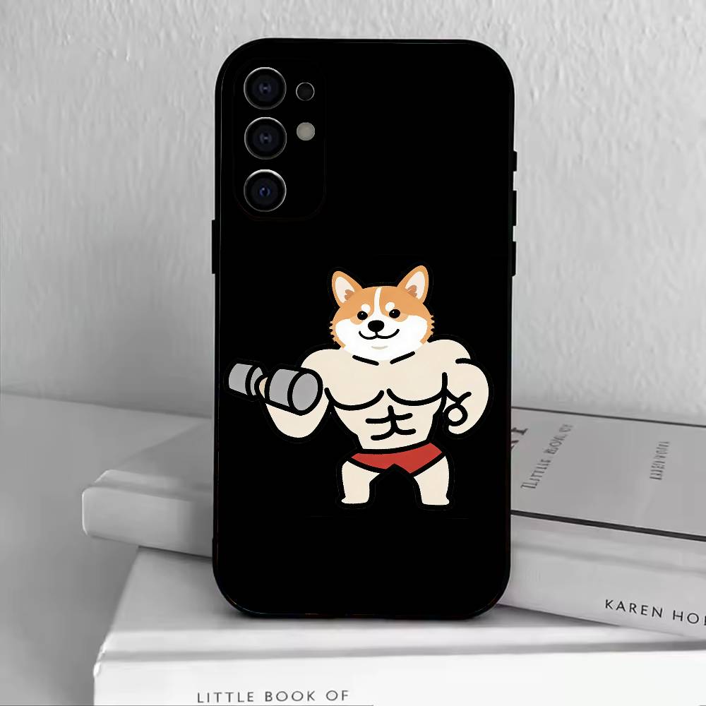 Cartoon Muscle Animals  Phone Case Black Silicone Soft For Samsung S25,S24,S21,S22,S23,S30,Ultra,S20,Plus,Fe,Lite