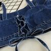 Trendiges Jeans-Crop-Top mit Kreuzträgern - Sexy Sommer-Mode für Damen