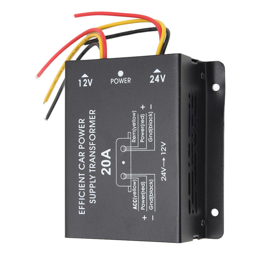 Car Electric Converter 20A 24V To 12V DC Electric Power Transformer Adapter for Walkie Talkie Car Display Truck Bus
