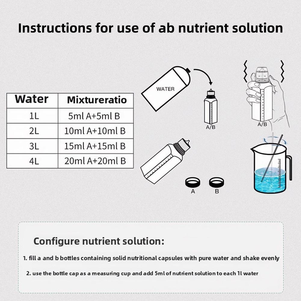 Hydroponic AB Fertilizer Nutrient Solution Set A+B For Plants Vegetables&Fruits Universal Plant Food For Soilless Cultivation