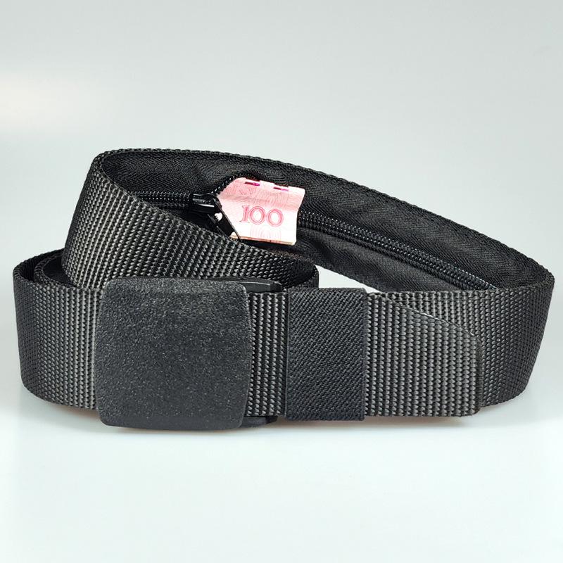 

Men s Fashion Casual Hidden Zipper Waistband Wallet Belt 120 cm чёрный