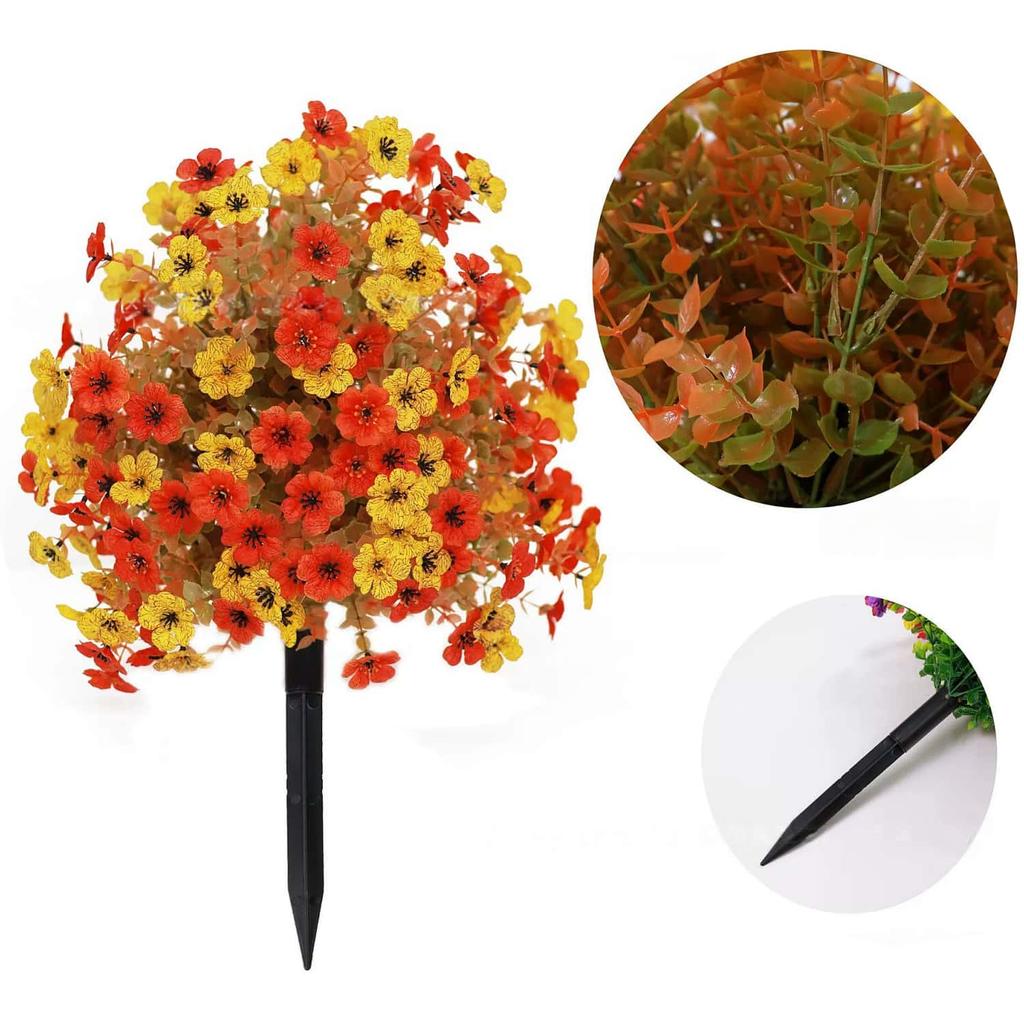1PCS  UV-Resistant Artificial Straight Insert Flowers, Ball-Shaped Outdoor Daisy Eucalyptus Potted Plants Decor