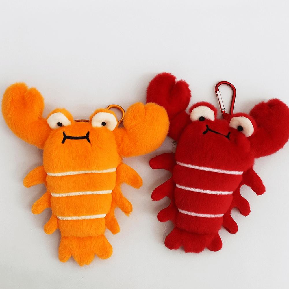 PP Cotton Ocean Animal Coin Purse Lobster Animal Bag Pendant Soft Plush Doll Keychain Card Bag