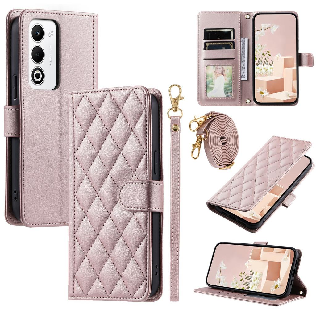 For Oppo A5 5G/4G Case Wallet Rhombus Grid PU Leather Phone Cover