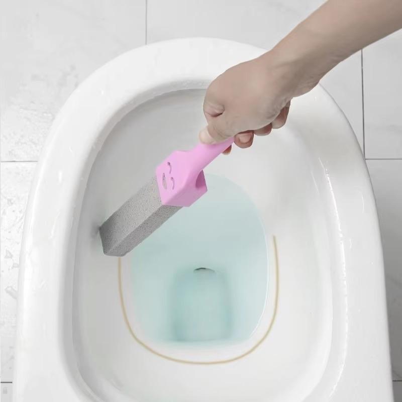Pumice Stone Cleaning Stick Set - Stain & Rust Remover for Toilet, Kitchen, Bathroom Tiles, and Sinks - Includes Handle Brush