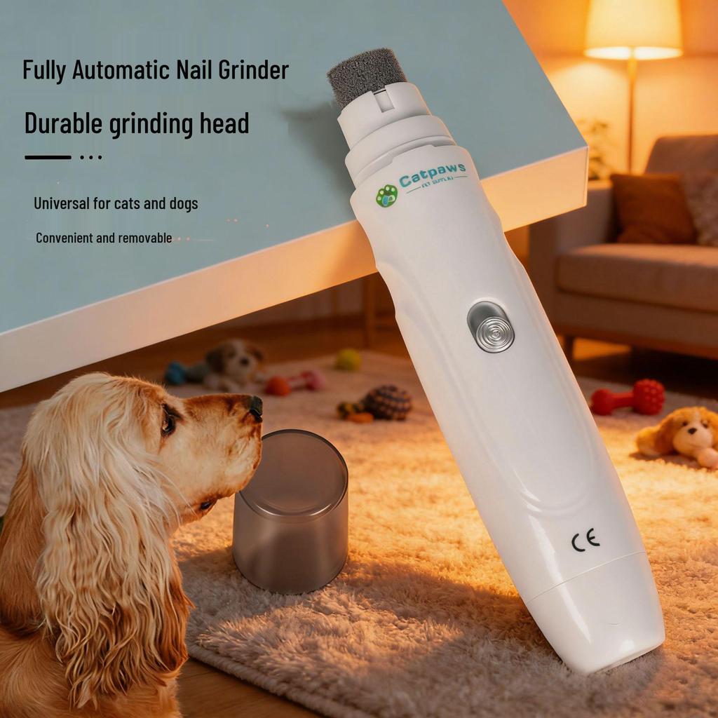 In-Stock Quiet Electric Pet Nail Grinder - Portable Dog & Cat Grooming Clippers with Light