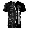 Mechanical Tools 3D Printing MenSport Quick-Dry Breatha T-Shirt Street Casual Wear Harajuku Retro Parent-child Short Sleeve Top