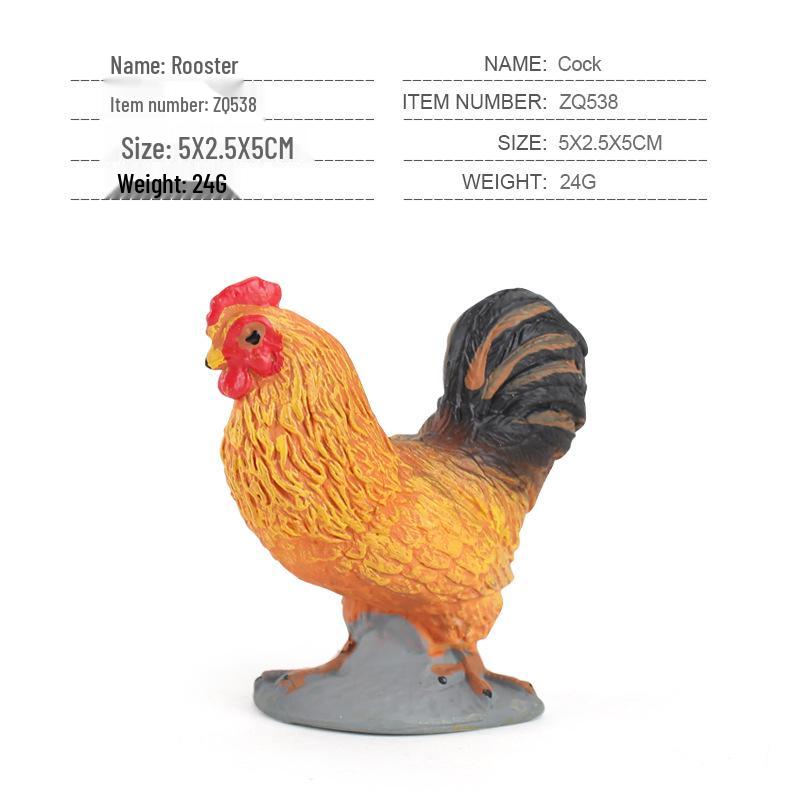 Educational Poultry Miniature Set: Rooster, Hatching Eggs, Swan, Chicken, Duck, Goose.