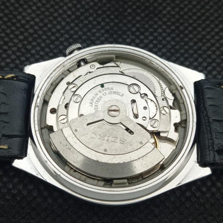 POUŽITÉ VINTAGE SEIKO 5 AUTOMATIC 6309A JAPONSKO PÁNSKÉ D/D ČERNÉ HODINKY 608i-a316819-2 SKU608i-a316819