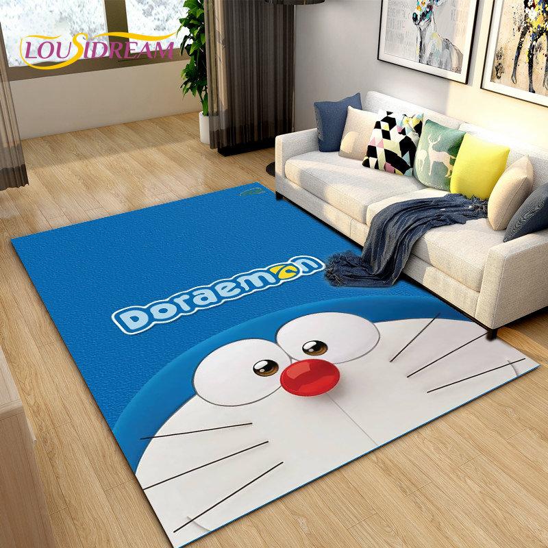 Doraemon Japanese Anime Cartoon Area Rug,Carpet Rug for Living Room Bedroom Sofa Doormat Decoration, Kid Play Non-slip Floor Mat