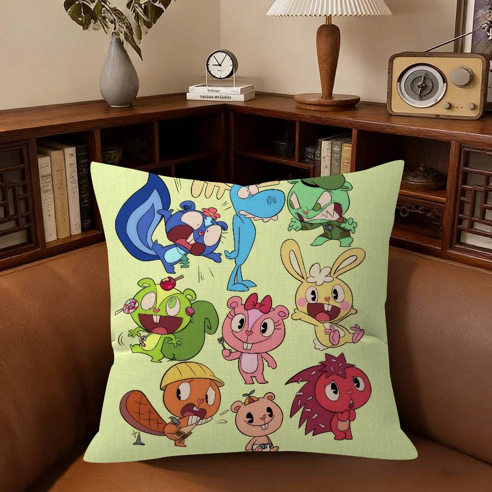 Anmie A-Happy Tree Friends-S Pillow Cover Sofa Cushion Cover Home Room Decoration Children Gift
