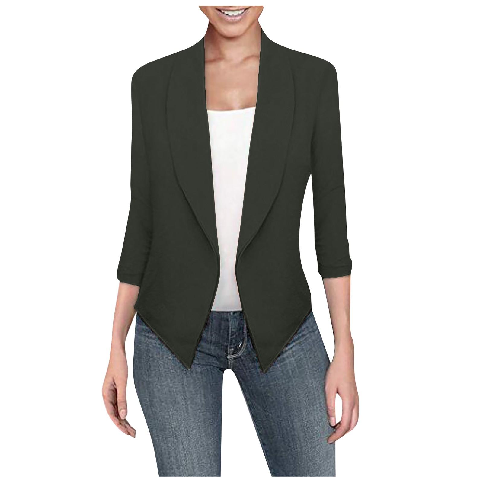 

Женский Тонкий Женский Пиджак с Лацканами и Длинными Рукавами, Костюм, Приталенный Кардиган, Повседневные Топы XXXL