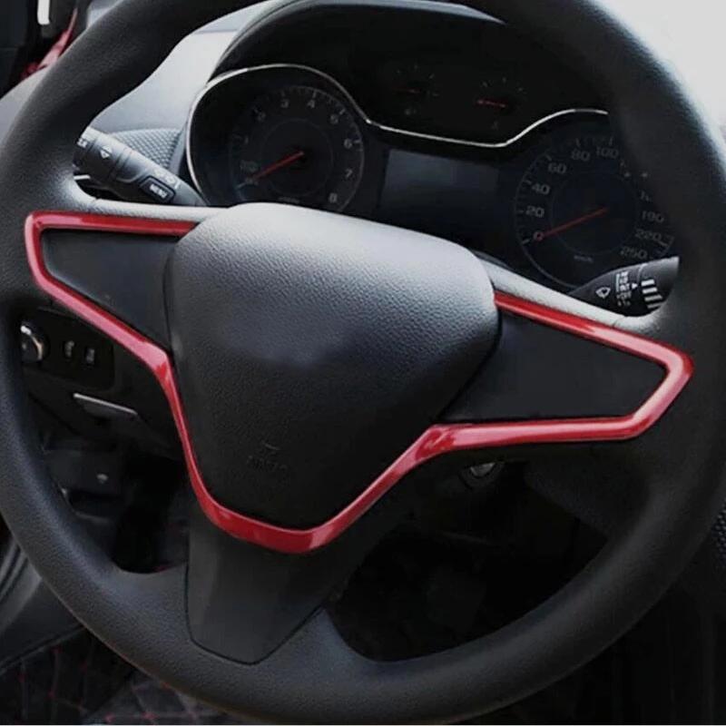 Chrom Rot Für Chevrolet Cruze 2016 2017 2018 Auto Lenkrad Dekor Rahmen Aufkleber Abdeckung Trim Styling