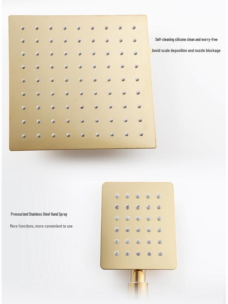 All-Copper Thermostatic Shower Faucet Set with Rain Shower Head