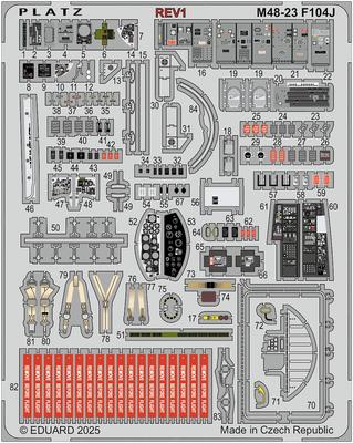 PLATZ Siły Powietrzne Japonii Starfighter Eiko Części Grawerowane Części Modelu Plastikowego 1/48 Siły Samoobrony F-104J M48-23 (Samolot)
