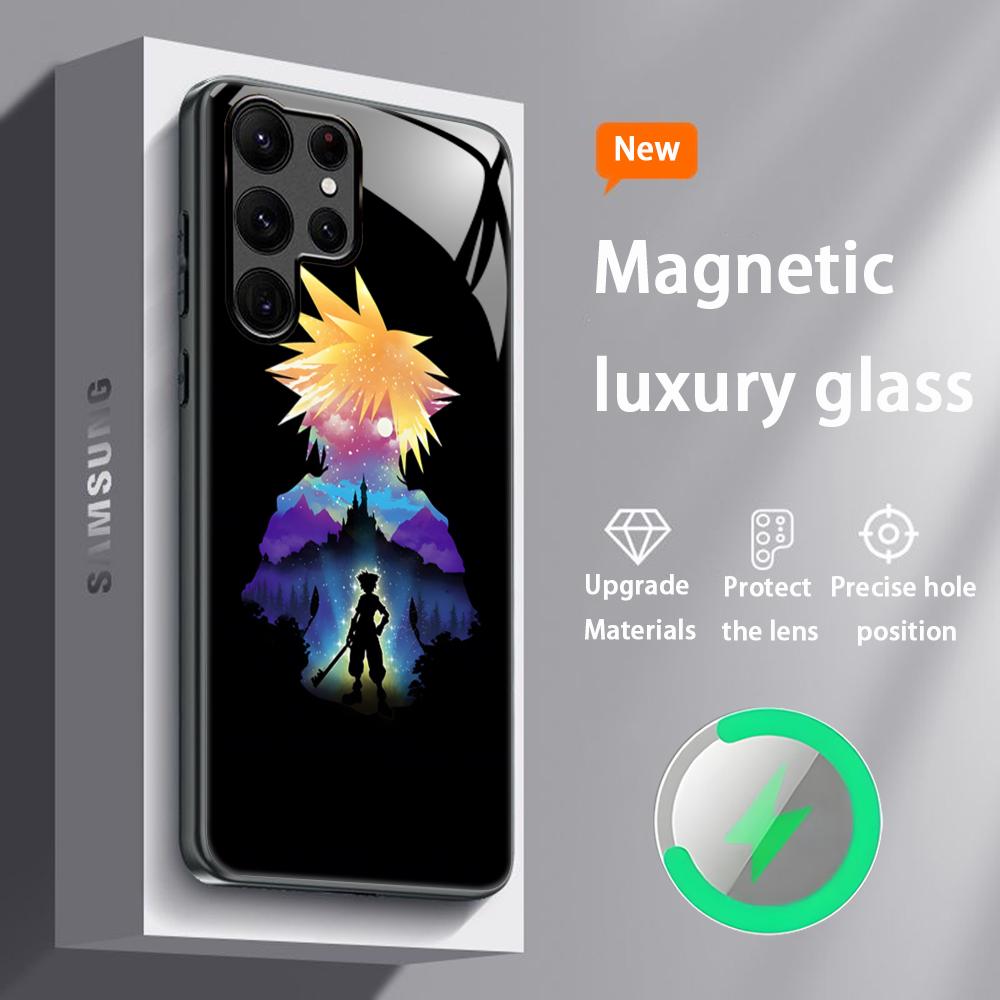Hot Kingdom Hearts Game Phone Case For Samsung S25 S24 S23 S22 S21 S20 Plus Ultra Note20 Glass Magnetic Case