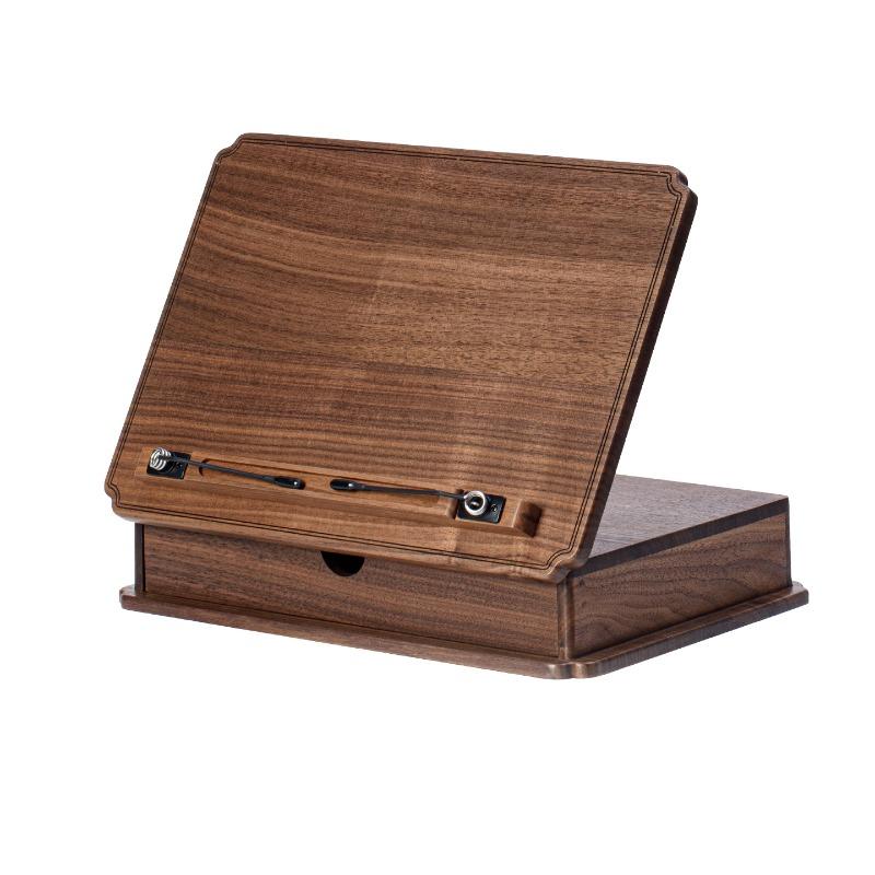 Black Walnut Solid Wood Desktop Reading Stand Multifunctional Reading Tool Learning Bookshelf