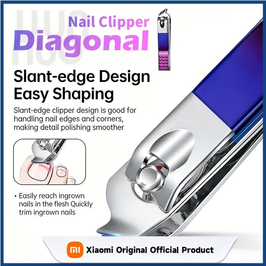 Xiaomi Stainless Steel Color Gradient Eagle Beak Oblique Blade Nail Clippers Suitable for Thick Nails Ingrown Nails, Ergonomic Handle