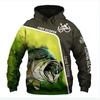 Sweat à capuche unisexe avec impression numérique 3D Motif pêcheur Luya pull de sport d'extérieur