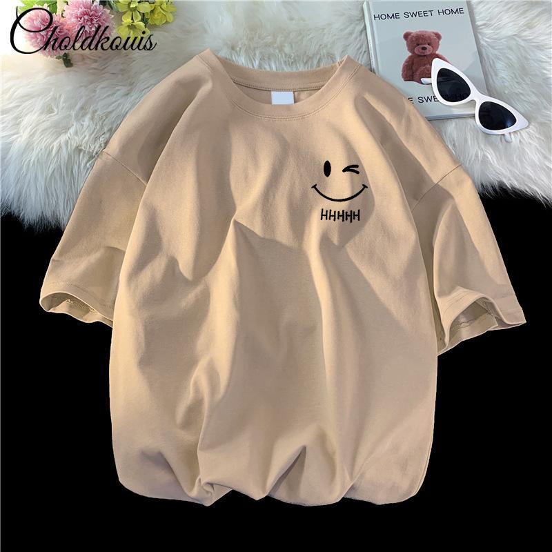 Retro tričko s krátkým rukávem pro pánskou letní módu značky, tričko z čisté bavlny s módním vzorem