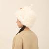 Clouds, snowman, plush hat, women's autumn and winter basin hat, ear protector, bucket hat, cute warm headgear, showing a small face