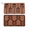 Puntos Silicone 5 Grid Double Heart Shaped Non Stick Lolly Chocolate Cookie Candy Mold