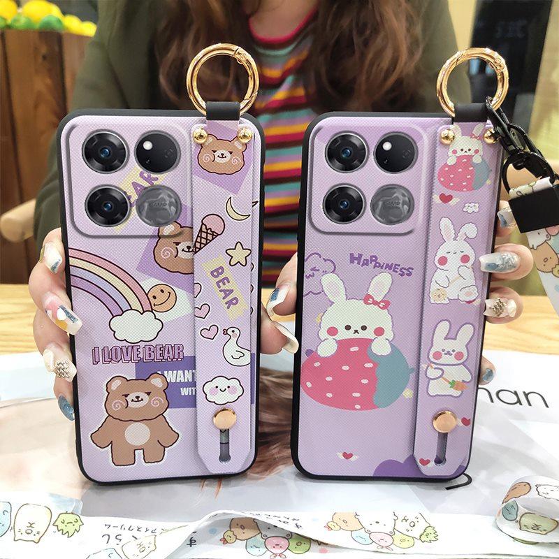 Soft Case Shockproof Phone Case For OnePlus/1+Ace 5G Racing Edition Fashion Design Wristband Durable Ring Kickstand Cute