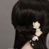 New Chinese Style White Flower Hair Stick For Women Retro Elegant Metal U-shaped Hairpin Hanfu Hair Pin Hair Accessories