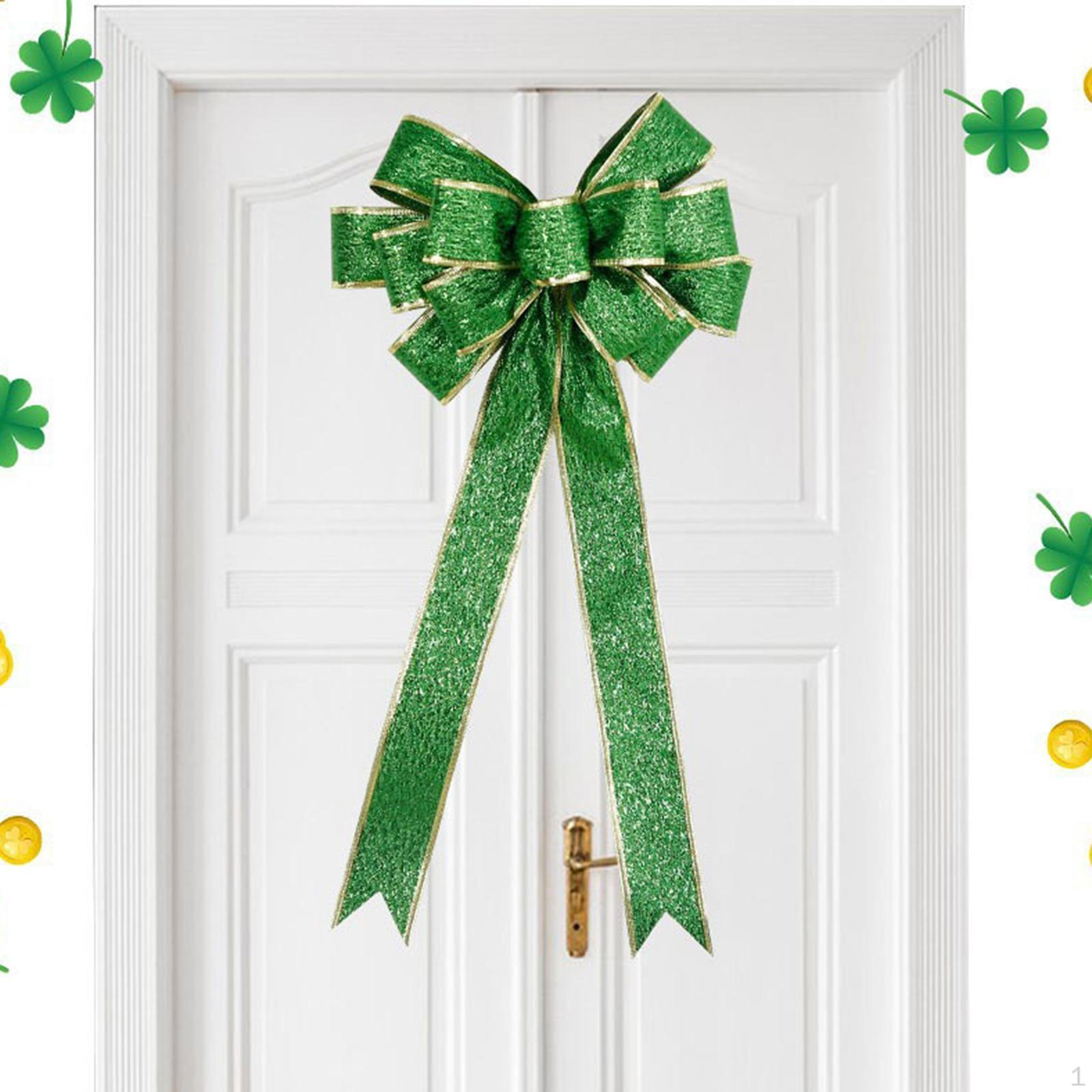

Лук Зеленый Праздновать ST. Бантик ко Дню Святого Патрика, универсальный, сделай сам, фестиваль, декоративные поделки с золотым краем 51cmx23cm