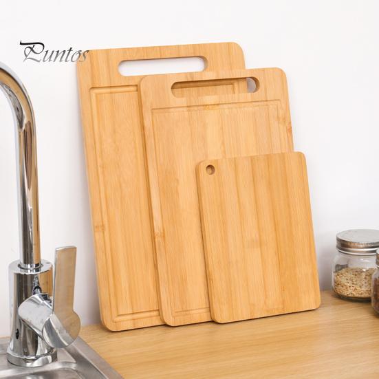 Bamboo Cutting Board Thickened Double-Sided Chopping Board for Meat And Vegetables Kitchen Chopping Panel with Vertical Storage Anti-Mildew Fruit
