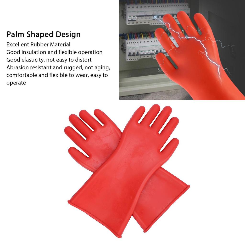 Acogedor Insulated Electrician's Gloves, 5000V High Voltage Resistant Gloves, Shock-Proof, Rubber Non-Slip, Electrical Work Safety Gloves