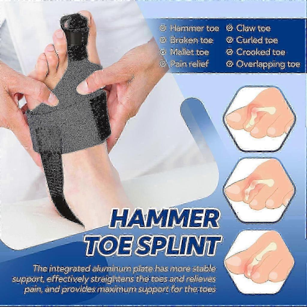 Toe Splint for Broken Toe, Adjustable Toe Straightener & Corrector, Broken Toe Support Brace for Men & Women, Comfortable Toe Alignment