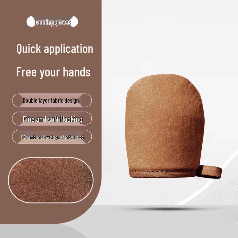 Moisture-Proof Flocking Gloves for Lotion, Sunless Tanning, and Base Cream Application No Size