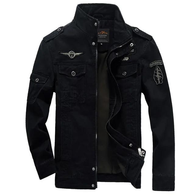 

Men Casual Cargo Jackets Men Bomber Jacket Windbreaker Jacket Coat Men Spring Autumn Outwear Slim Retro Jacket Mens 6XL чорний