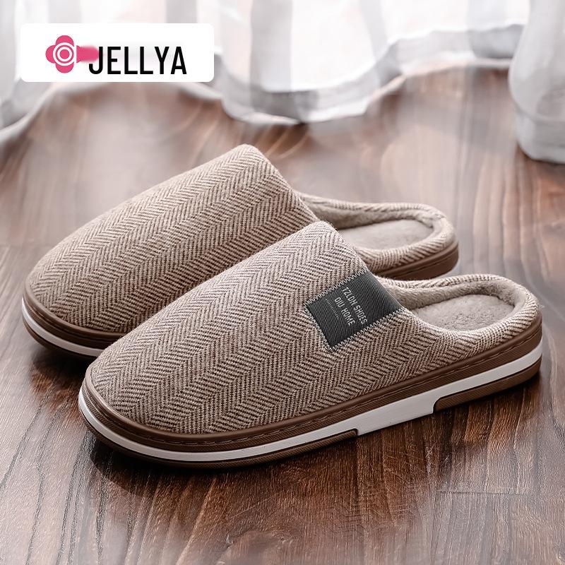 Jie Liya Plush Cotton Slippers: Non-Slip, Warm Indoor & Outdoor Wear for Men & Women - Perfect for Autumn & Winter
