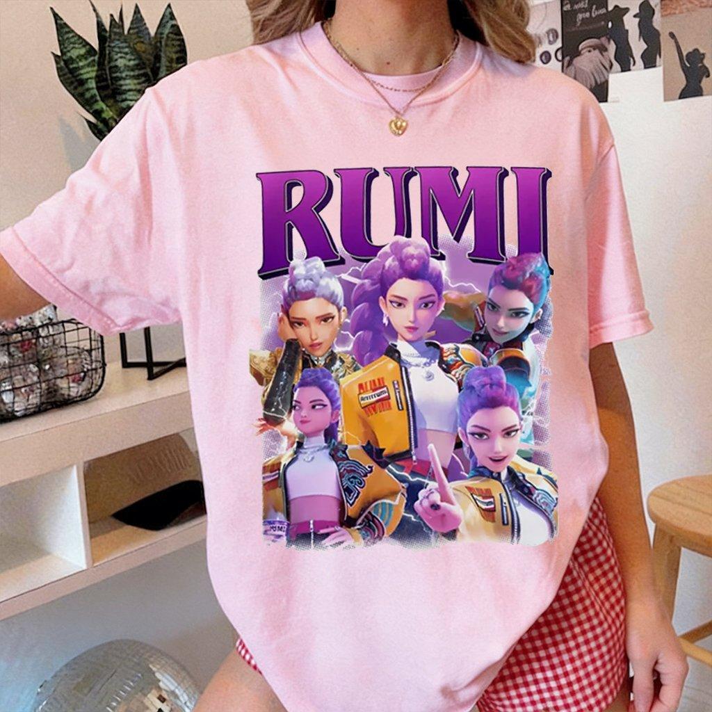 Kpop Demon Hunters Rumi Women Man Short Sleeve Tshirt 2026 Summer Casual Tops Streetwear Graphic Cartoon Fashion Y2k Tshirt