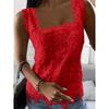 Square Collar, Lace, Sleeveless Vest, T-shirt Top, Vest, Women's Clothing