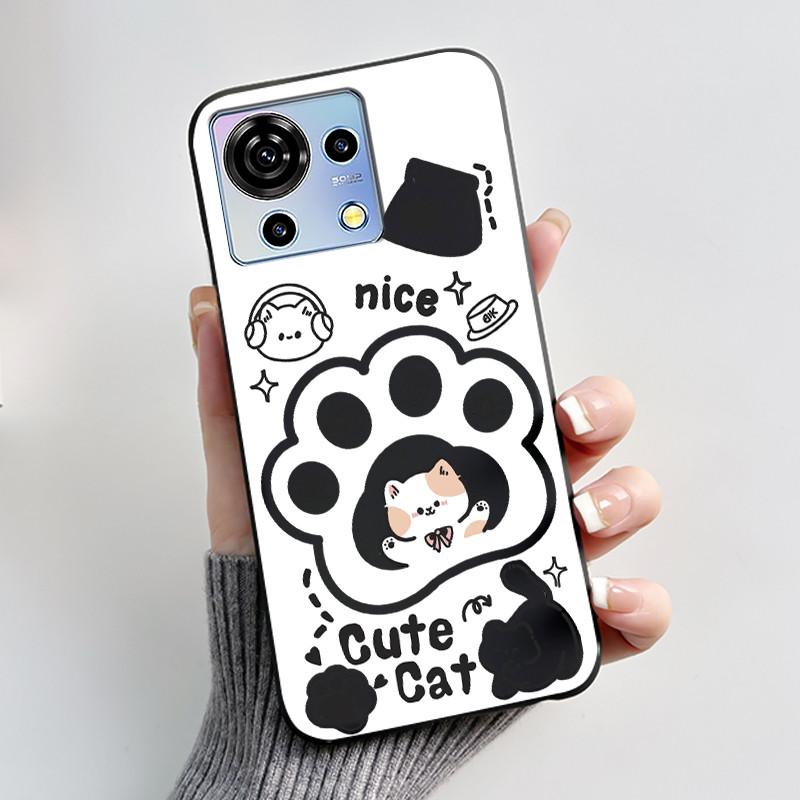 Süße Cartoon Hülle Für ZTE Blade V50 Vita 4G Bedruckte Schale Schutzhülle Weiches Silikon Schwarzes Gehäuse