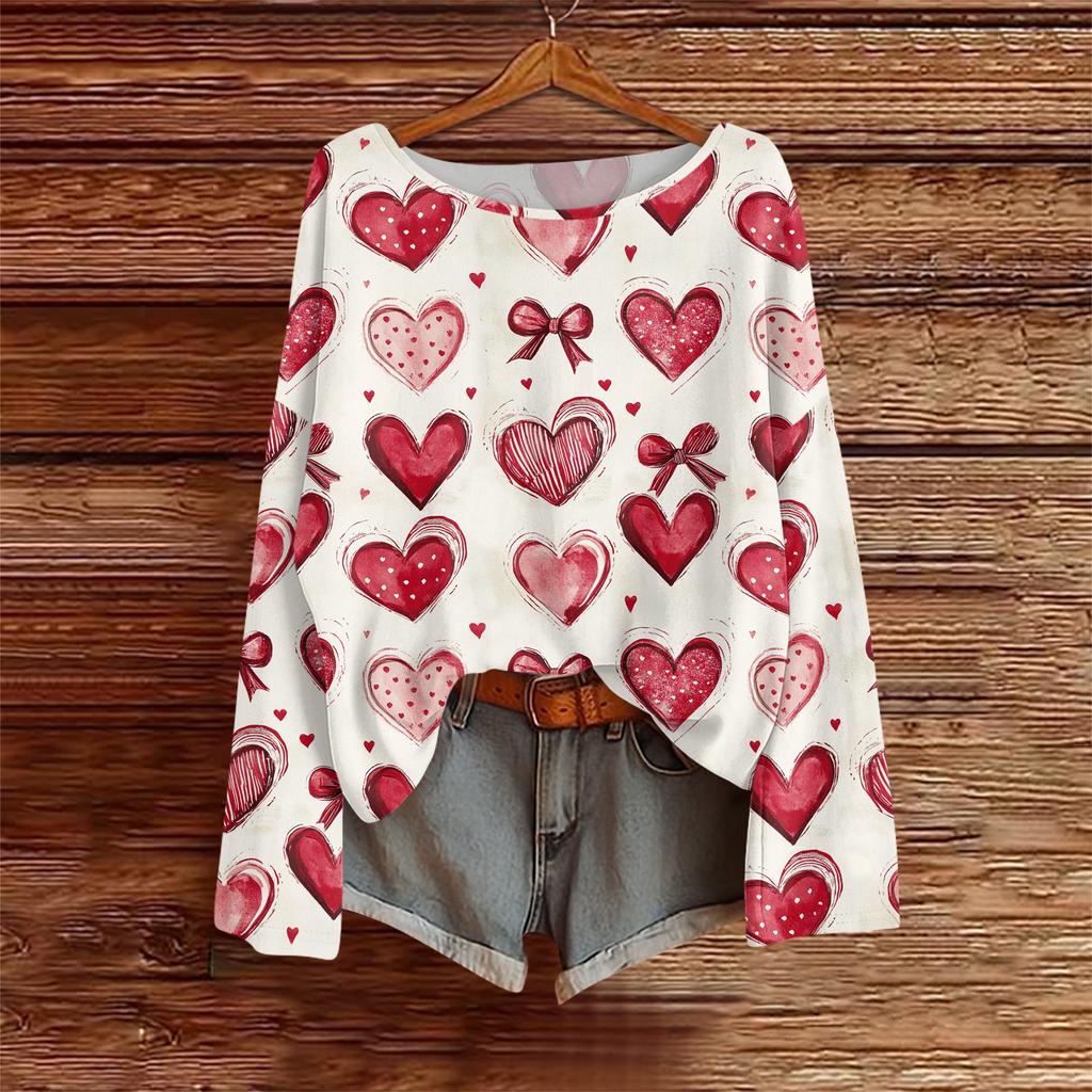 Long Sleeve Shirts For Women Printed Tees Blouses Casual Plus Size Basic Tops Pullover Casual Tunic Top Loose FitShirt