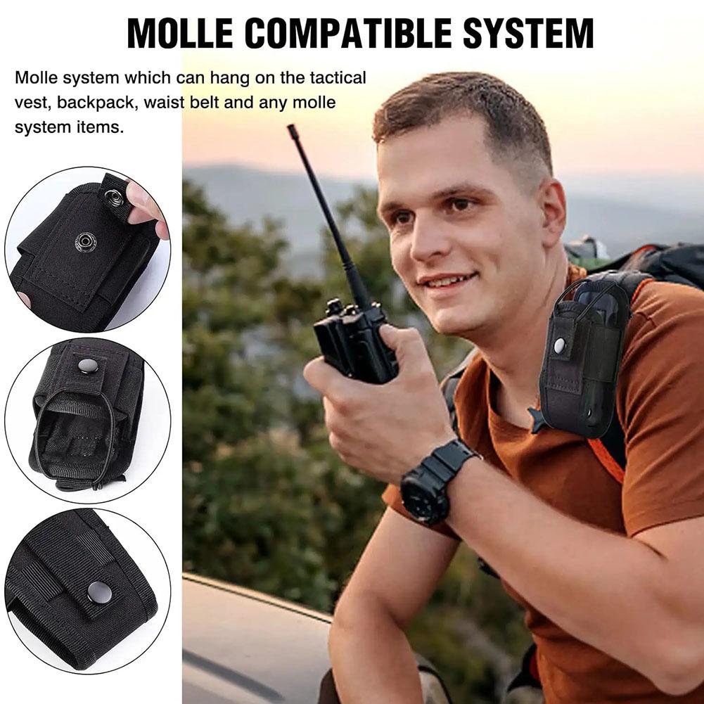 Tactical Radio Holder Molle Radio Pouch Case Heavy Duty Radios Holster Bag for Two Ways Walkie Talkies Baofeng Hunting Equipment