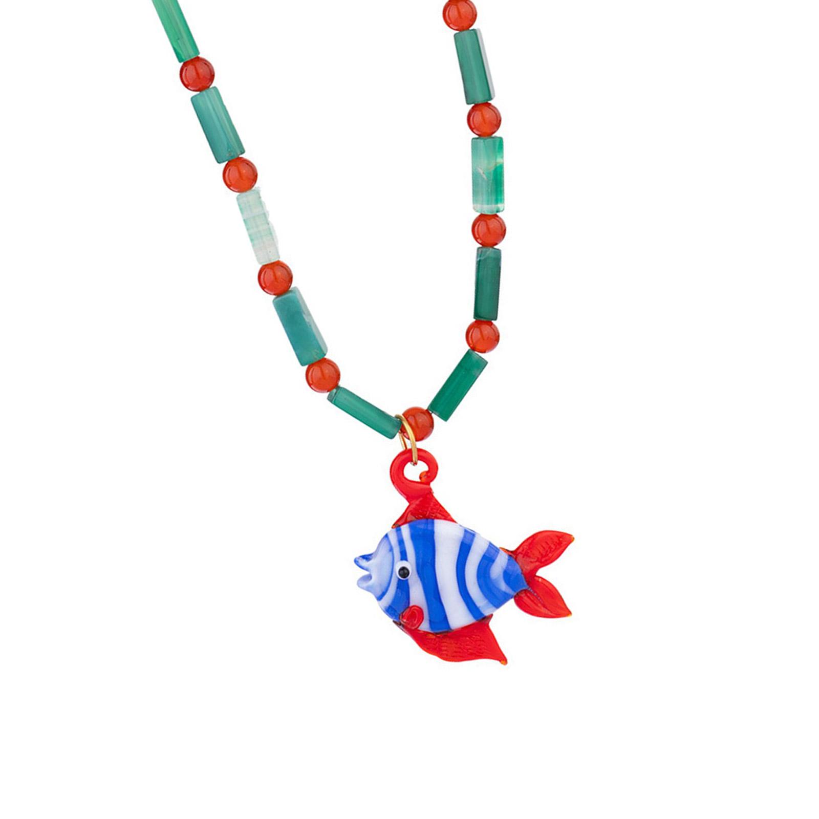 

Многофункциональное ожерелье с рыбой, регулируемая цепочка, элегантное ожерелье-подвеска, сплавная текстура, подходит для повседневной носки T2