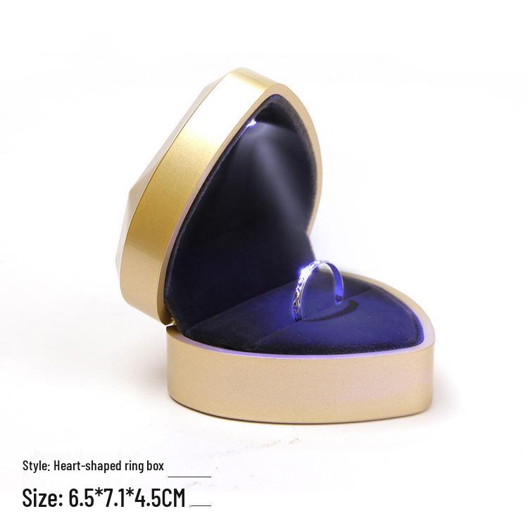 Creative Heart-Shaped LED Jewelry Box for Rings, Necklaces, and Pendants