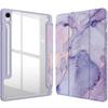 Case for Samsung Galaxy Tab S10 Lite / S10 FE / S9 FE, Smartcase Hybrid, with Stylus Holder, Marble Purple