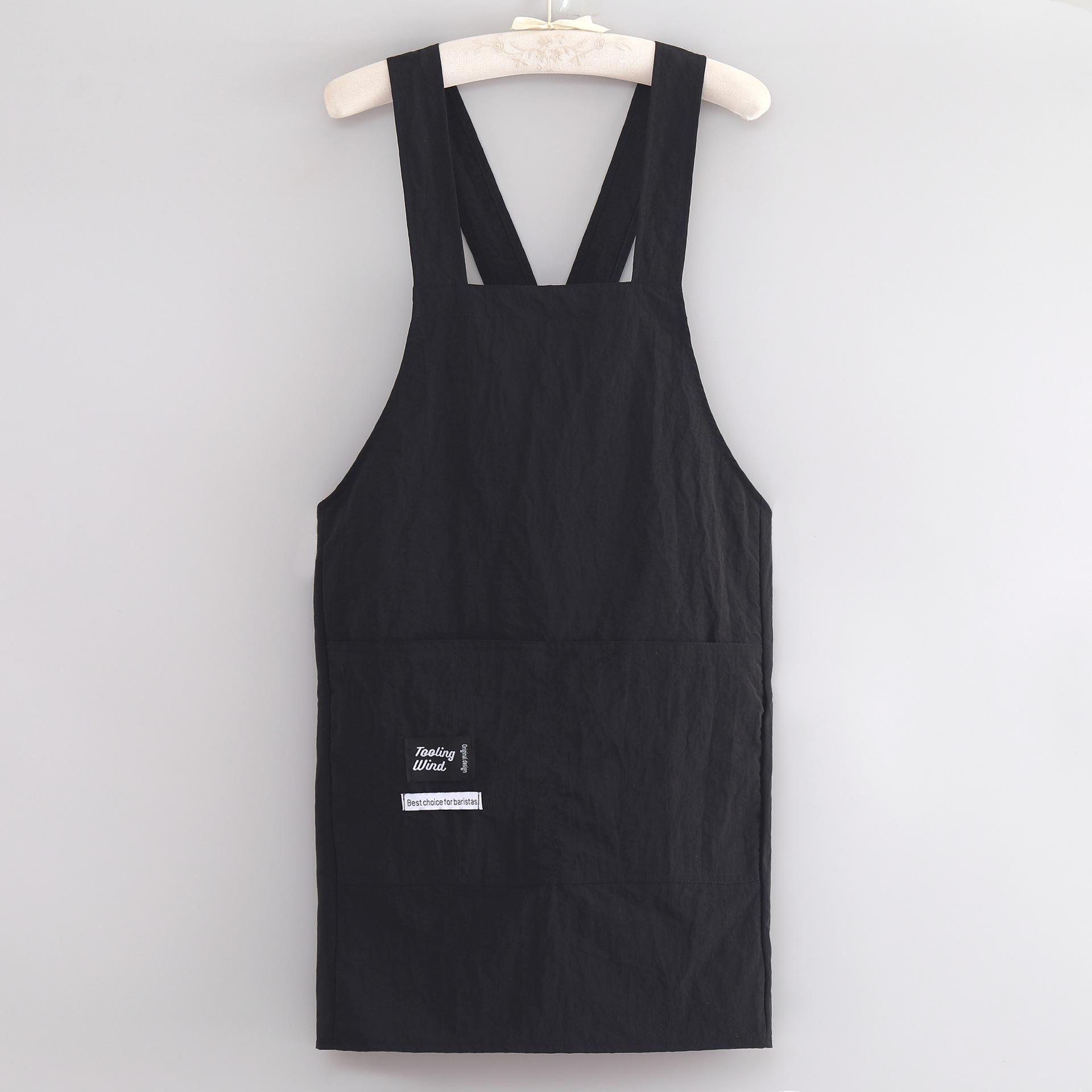 Unisex Solid Color Waterproof Bib Apron with Custom Logo - Oil-Proof Kitchen & Workwear Adjustable Waist Apron
